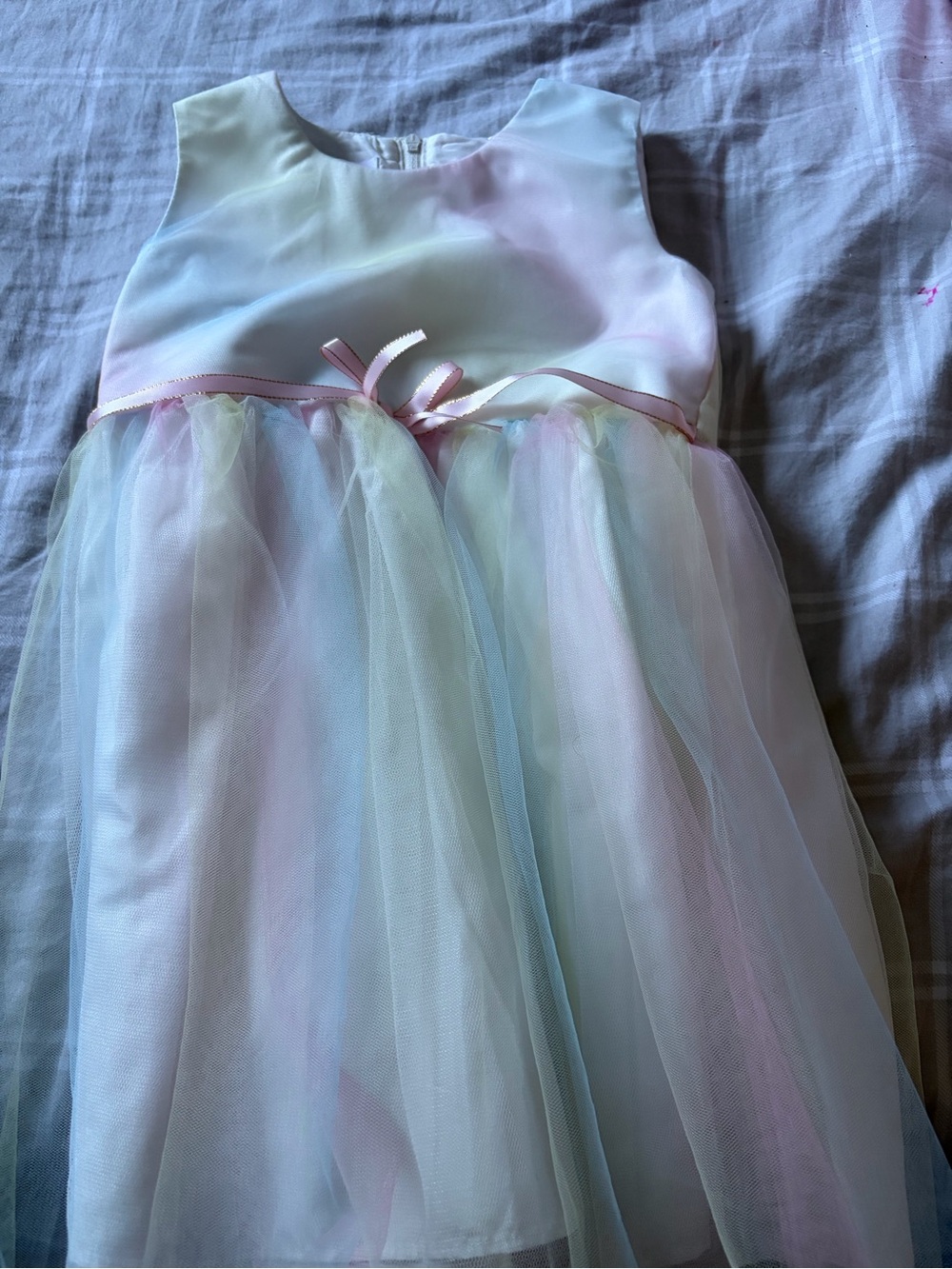 Pastel Tulle Party Dress for Girls - Pink/Multicolor